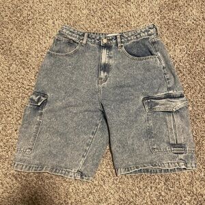 Denim&Co Stonewash Cargo Shorts